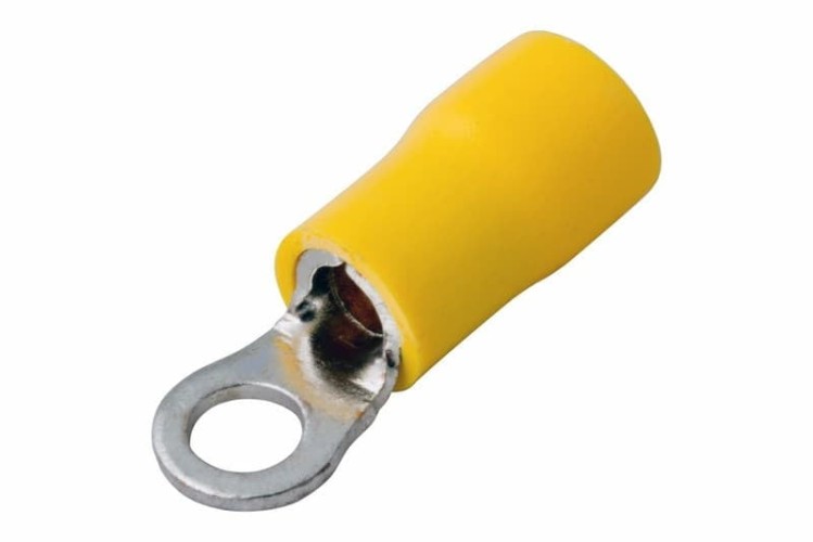 Наконечник REXANT 08-0052 ( уп 100 шт ) кольцевой изолированный ø 5.3 мм 4-6 мм² желтый 08-0052