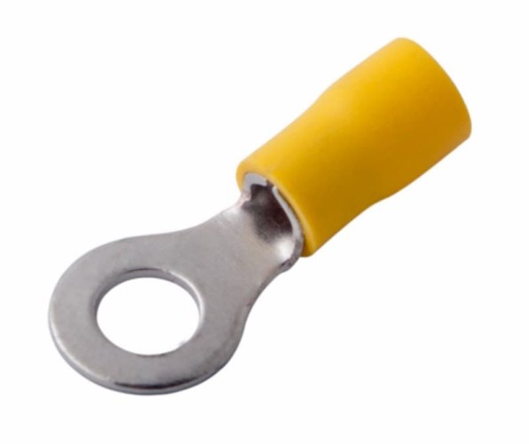 Наконечник REXANT 08-0053 ( уп 100 шт ) кольцевой изолированный ø 6.5 мм 4-6 мм² желтый 08-0053