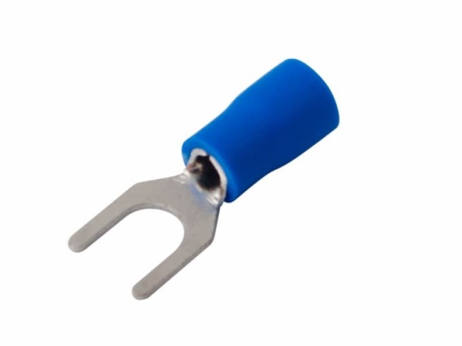 Наконечник REXANT 08-0133 ( уп 100 шт ) вилочный изолированный 5.3 мм 1.5-2.5 мм² синий 08-0133