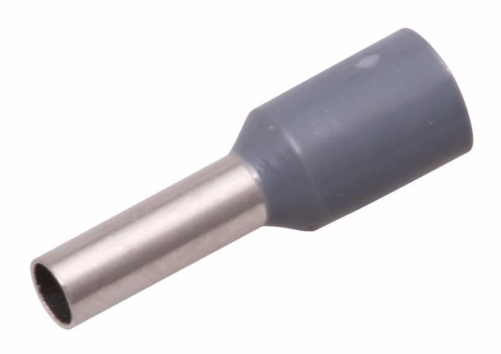 Наконечник REXANT 08-0822 ( уп. 100 шт ) F-18 мм 4 мм² (НШВи 4.0-18) серый 08-0822