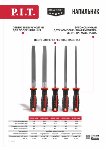 Напильник плоский P.I.T. HFLF01-0200 - изображение 5