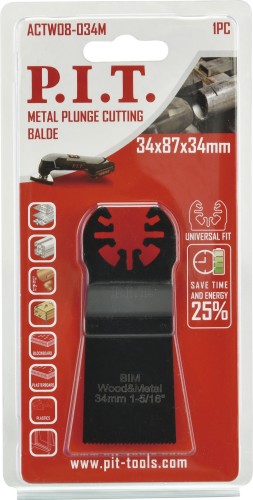 Насадка P.I.T. ACTW08-034M пильная по металлу 34 мм