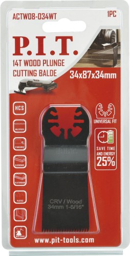 Насадка P.I.T. ACTW08-034WT пильная по дереву 34 мм