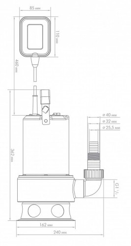 Насос дренажный ДЖИЛЕКС ФЕКАЛЬНИК 200/7 Н 5305 - изображение 3