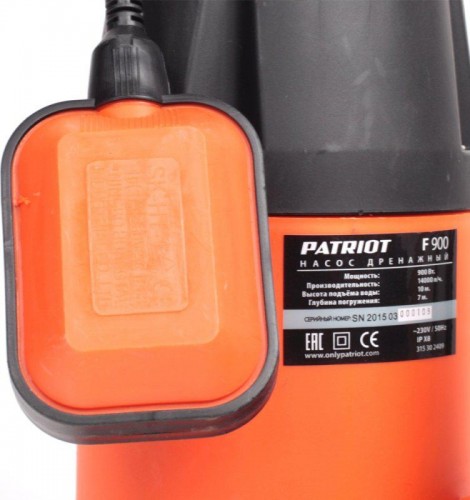 Насос дренажный PATRIOT F 900 315302409 - изображение 3