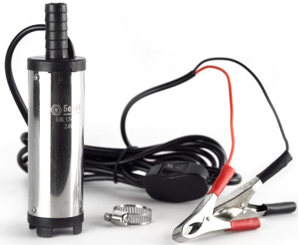 Насос перекачки топлива БелАК 24V D38 погружной, съемный фильтр, для канистр (БAK.17438) БАК.17438 - изображение 2