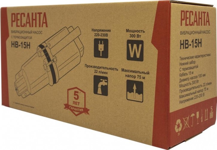 Насос вибрационный Ресанта НВ-15Н 77/8/4 - изображение 4