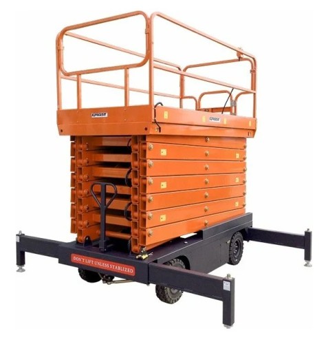 Несамоходный подъемник ножничного типа GROST Tower 500-9 DC с выдвижной платформой, аккумуляторный 212431