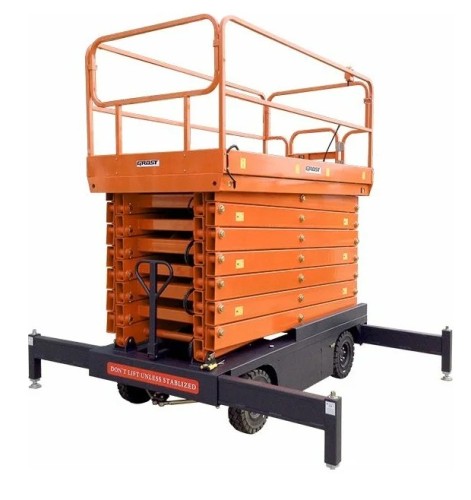 Несамоходный подъемник ножничного типа GROST Tower 500-11 DC с выдвижной платформой, аккумуляторный 212432