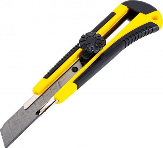 Нож для строительных работ Biber 50113 усиленный, обрез. корпус 18мм (3 зап. лезвия) Тов-049324