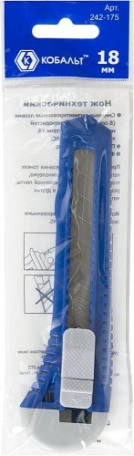 Нож для строительных работ Кобальт 242-175 технический лезвие 18 мм, пластиковый корпус - изображение 2