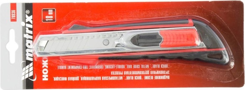 Нож для строительных работ MATRIX 18 мм нож,  выдвиж. лезвие "quick blade" мет. напра 78936 - изображение 2