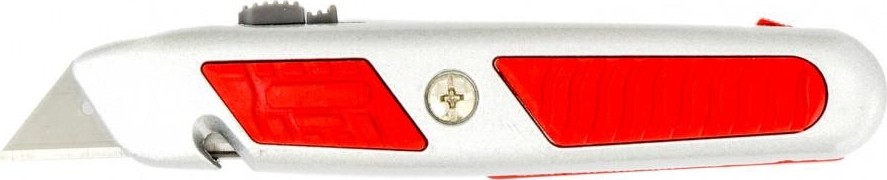 Нож для строительных работ MATRIX  нож, выдвижное трапециевидное лезвие, отделение лезвий, метал.кор 78967