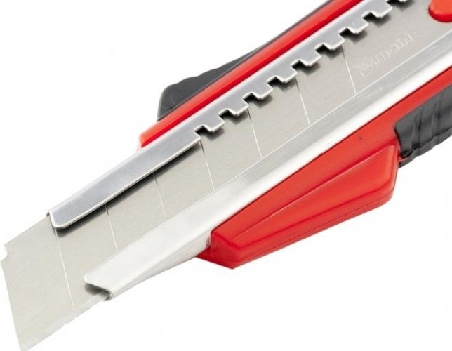 Нож для строительных работ MATRIX 18 мм нож,  выдвижное лезвие, метал. направляющая,  78933 - изображение 2