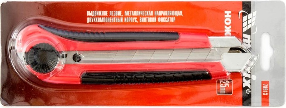Нож для строительных работ MATRIX 25 мм нож, , выдвиж. лезвие,метал. направляющая, дв 78913 - изображение 2