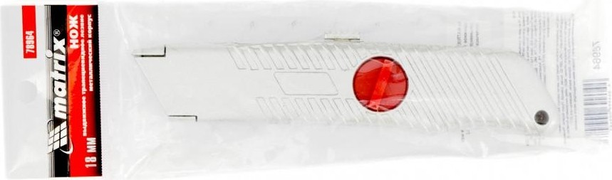 Нож для строительных работ MATRIX  нож, выдвижное трапециевидное лезвие, металлический корпус// 78964 - изображение 2