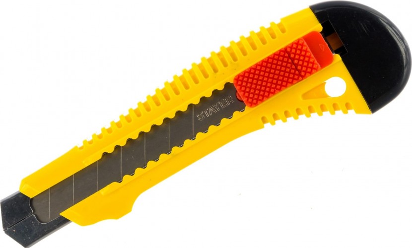 Нож для строительных работ STAYER FORCE-M упрочненный с метал. направляющей и сдвижным фикса 0913_z01 - изображение 3