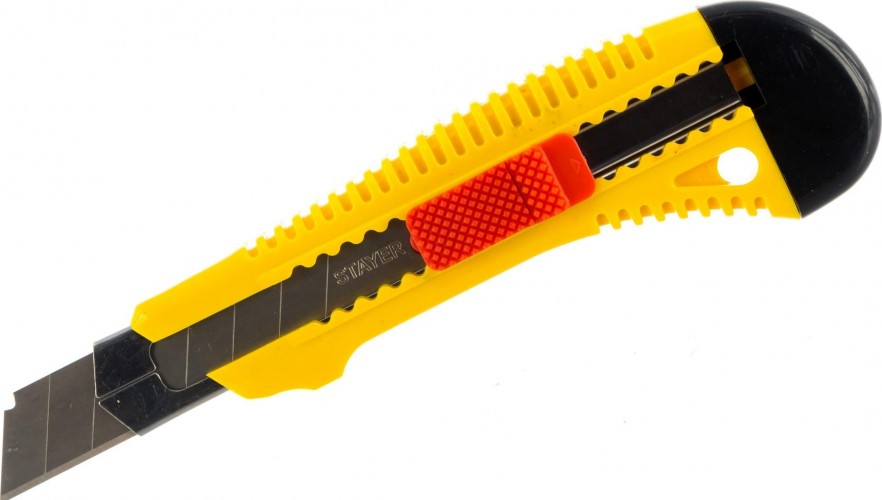 Нож для строительных работ STAYER FORCE-M упрочненный с метал. направляющей и сдвижным фикса 0913_z01 - изображение 2
