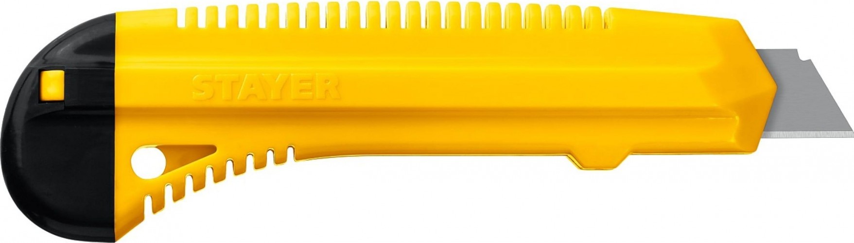 Нож для строительных работ STAYER FORCE упрочненный из абс пластика со сдвижным фиксатором 0911_z01 - изображение 2