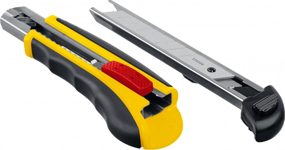 Нож для строительных работ STAYER HERCULES-18 с автозаменой и автостопом с доп. фиксатором 3 сег 09165_z01 - изображение 3