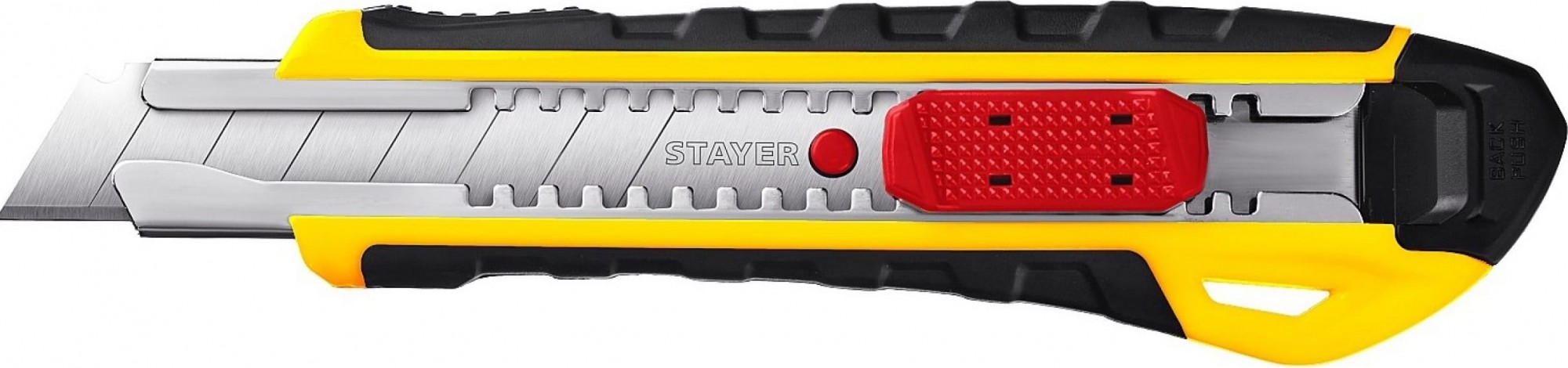 Нож для строительных работ STAYER KS-18A с автостопом сегмент. лезвия 18 мм, 0916_z01
