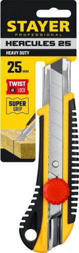 Нож для строительных работ STAYER HERCULES-25 с винтовым фиксатором сегмент. лезвия 25 мм, 09141_z01 - изображение 5