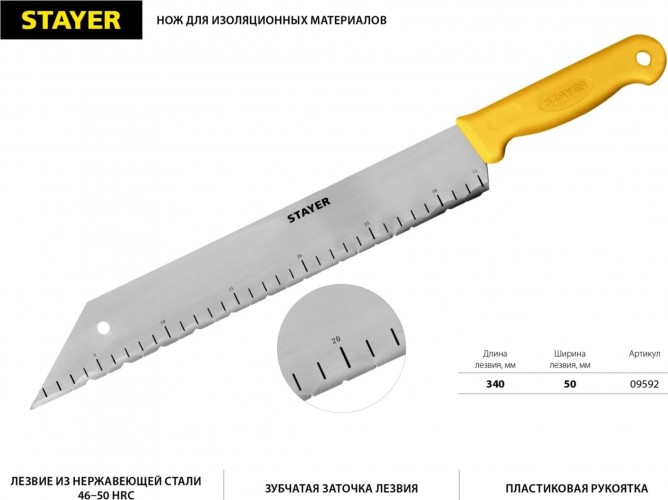 Нож для строительных работ STAYER MASTER листовых материалов, 340 мм, 09592 - изображение 3