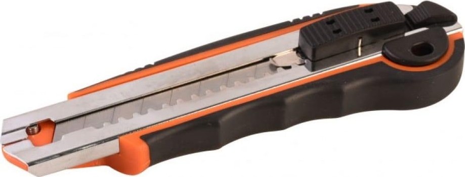 Нож для строительных работ Sturm 1076-08-06 18мм,автомат. смена лезвий, 5 лезвий, доп.фиксатор