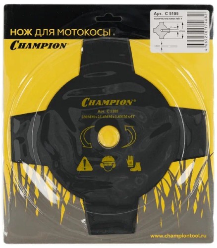 Нож для травы CHAMPION 4/230/25,4 (С5105) C5105 - изображение 4