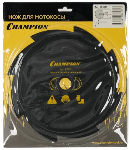Нож для травы CHAMPION 8/255/25,4 (Т283,Т284,125R,325RDx /Rx,323R,235R,FS80,85,100,FR85,350,450) (С5115) C5115 - изображение 4