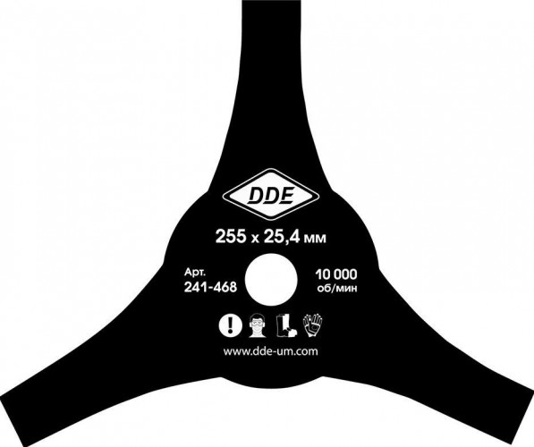 Нож для триммера DDE AIR-CUT 3-х лопастной (255х25,4/20 мм) 241-468 - изображение 2
