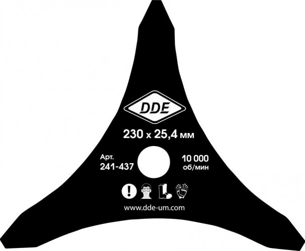 Нож для триммера DDE DAGGER CUT 3-х лопастной (230х25,4/20 мм) 241-437 - изображение 2