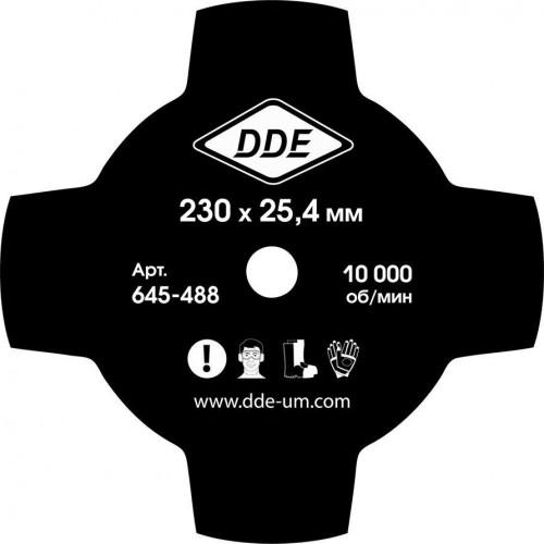 Нож для триммера DDE GRASS CUT 4-х лопастной (230х25,4 мм) 645-488 - изображение 2