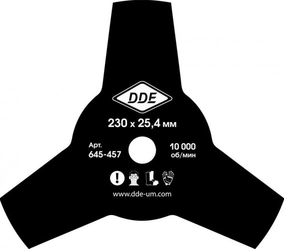 Нож для триммера DDE GRASS CUT 3-х лопастной (230х25,4мм) 645-457 - изображение 2