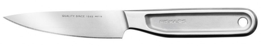 Нож FISKARS 1062887 для чистки овощей, цельнометаллический, 10см
