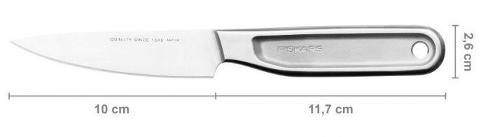 Нож FISKARS 1062887 для чистки овощей, цельнометаллический, 10см - изображение 2