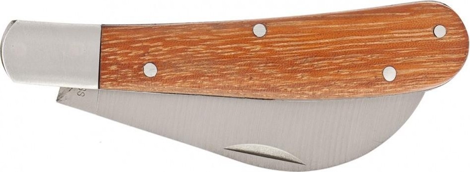 Нож прививочный PALISAD 170 мм садовый складной, изогнутое лезвие, деревянная рук 79001 - изображение 2