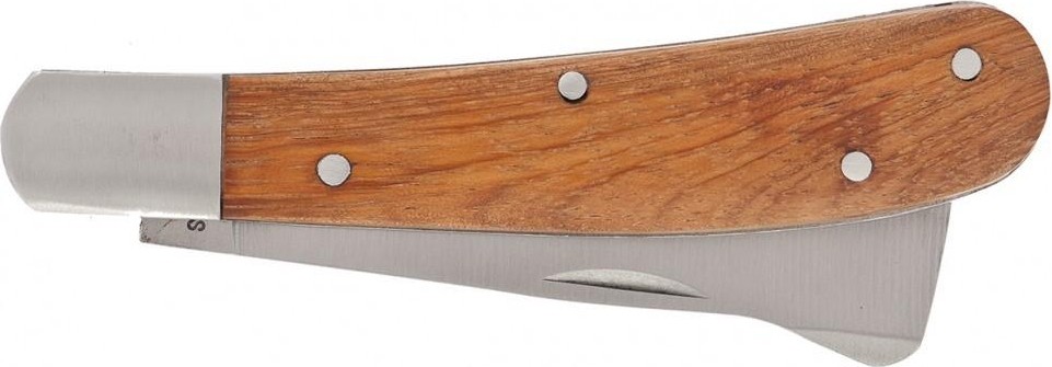 Нож прививочный PALISAD 173 мм садовый складной, копулировочный, деревянная рукоя 79002 - изображение 2