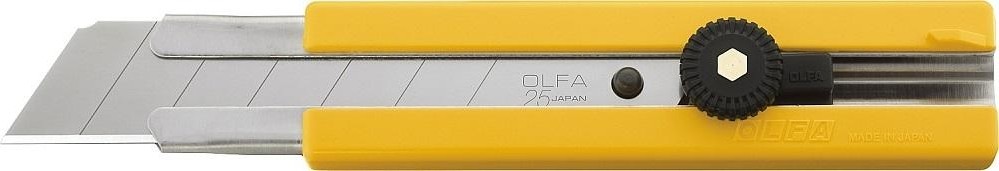 Нож с выдвижным лезвием Olfa OL-H-1 с резиновыми накладками, 25мм