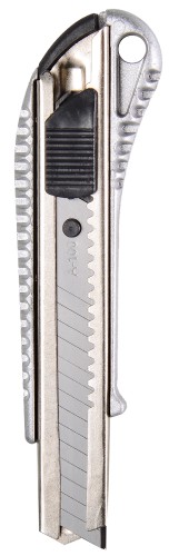 Нож с выдвижным лезвием ВИХРЬ 18 мм металллический корпус, автоматический фиксатор 73/10/10/1 - изображение 4