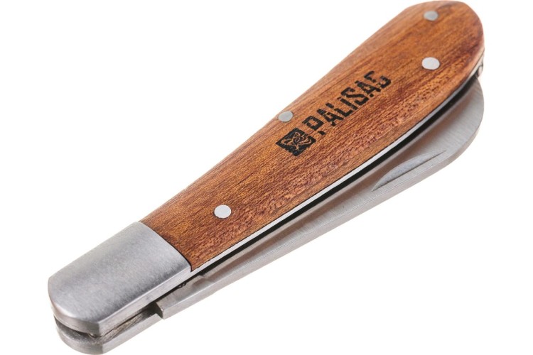 Нож садовый PALISAD 79003 173 мм складной, прямое лезвие, деревянная рукоятк - изображение 4