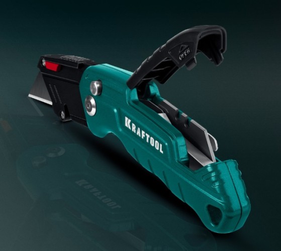 Нож складной KRAFTOOL KOMPAKT-А24 с трапециевидным лезвием 09242 - изображение 2