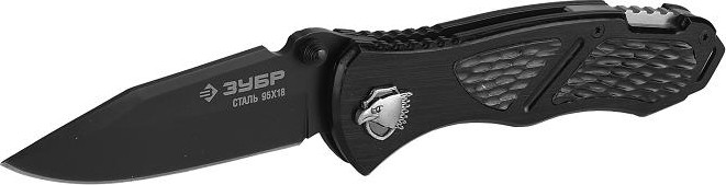 Нож складной "ПРЕМИУМ" ЗУБР МЕТЕОР металлическая рукоятка, 200мм/лезвие 82мм 47718