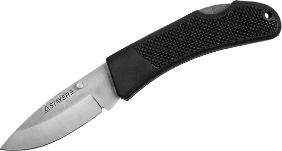 Нож складной с обрезиненной ручкой STAYER MASTER средний, 47600-1_z01 47600-1_z01