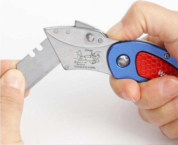 Нож складной WORKPRO WP211005 алюминиевый, со сменными лезвиями - изображение 5