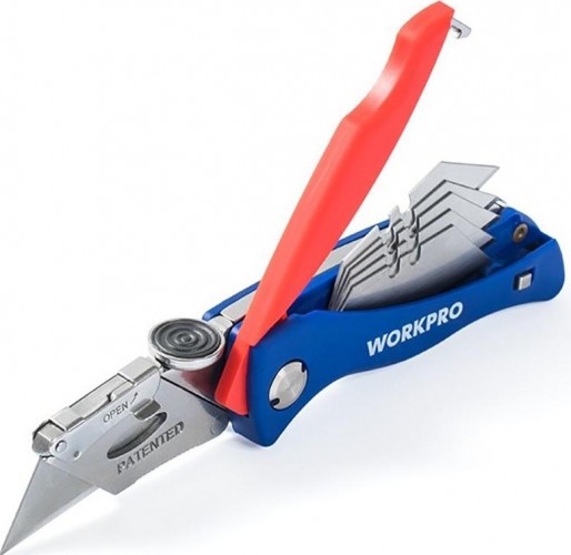Нож складной WORKPRO WP211006 со сменными лезвиями - изображение 3