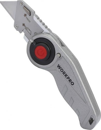 Нож складной WORKPRO WP211009 со сменными лезвиями с подсветкой