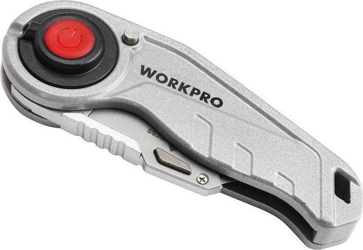 Нож складной WORKPRO WP211009 со сменными лезвиями с подсветкой - изображение 2