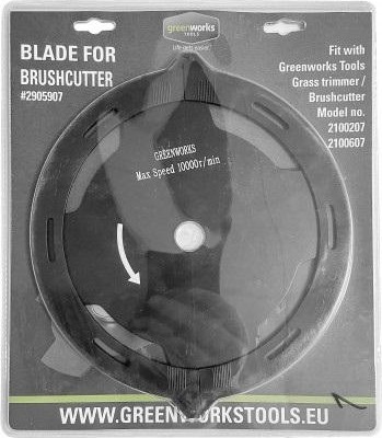 Нож стальной GREENWORKS 2 905 907 4-х лопастной для триммеров. 40v, 60v, 80v, 82v 2905907
