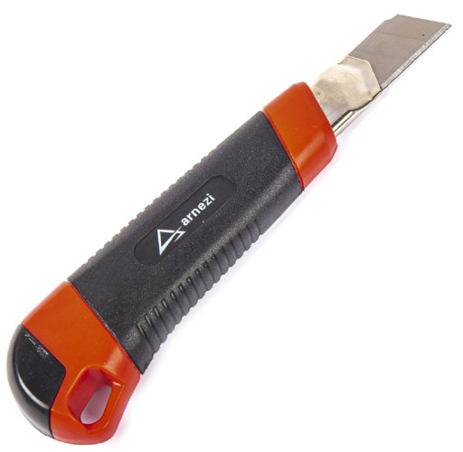 Нож строительный ARNEZI R5000016 лезвием 18 мм, ABS корпус с TPR рукояткой - изображение 3